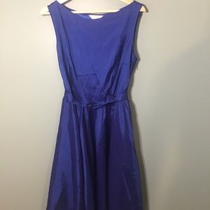 Royal Blue polyester satin swing dress. NWOT.